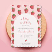 Fraise Girl Berry Baby shower doux Invitation