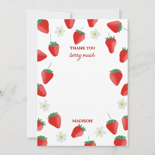 Fraise Merci Beaucoup Thème Fraise (Devant)