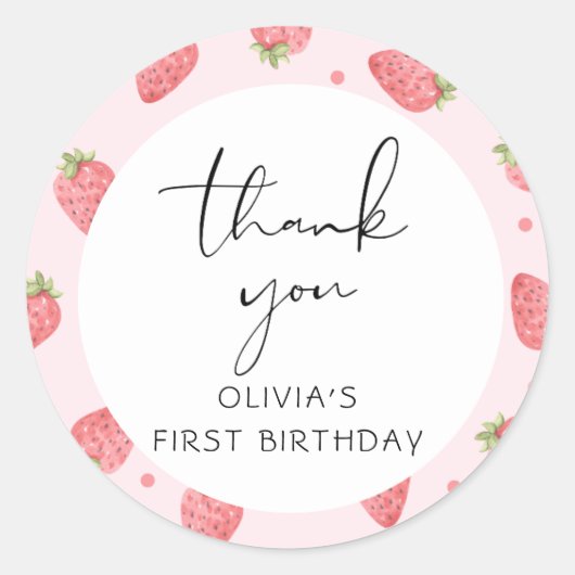 Fraise Merci Berry Favoriser les étiquettes cadeau (Devant)