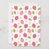 Fraise mignonne Filles roses Invitation Anniversai (Dos)