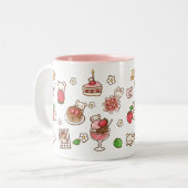 Fraise mignonne Kawaii ours Kuma fraise Mug (Devant gauche)