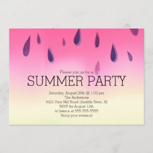 Fraise moderne Été Barbecue Fête Invitation