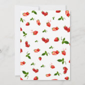 Fraise modifiable 1er anniversaire Invitation (Dos)