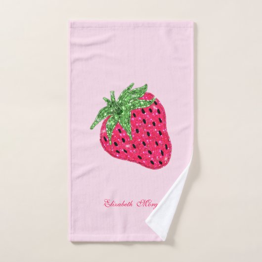 Fraise pailletée cool (Serviette à main)