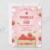 Fraise Premier anniversaire Invitation Fruit d'été (Devant)