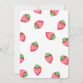 Fraise première fête d'anniversaire Invitation (Dos)