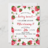 Fraise première invitation anniversaire Berry Swee (Devant)
