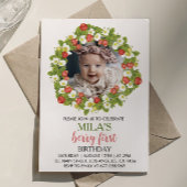 Fraise première invitation anniversaire Berry Swee