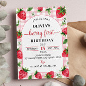 Fraise première invitation anniversaire Berry Swee