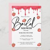 fraise qui est une invitation à la douche nuptiale (Devant / Derrière)