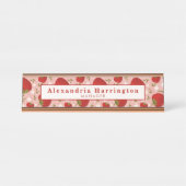 Fraise rose mignon Bureau Nom Plaque Accessoires (Devant)