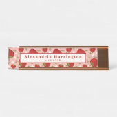 Fraise rose mignon Bureau Nom Plaque Accessoires (Devant)