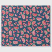 Fraise sauvage sur papier cadeau bleu aquarelle (Plat)