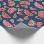 Fraise sauvage sur papier cadeau bleu aquarelle (Coin)