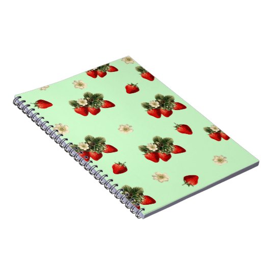 Fraise sur carnet vert simple moderne (Côté Droit)