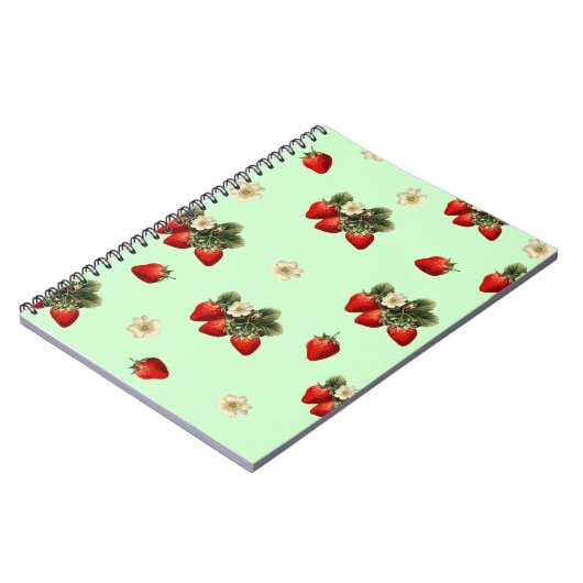 Fraise sur carnet vert simple moderne (Côté gauche)