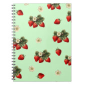 Fraise sur carnet vert simple moderne (Devant)