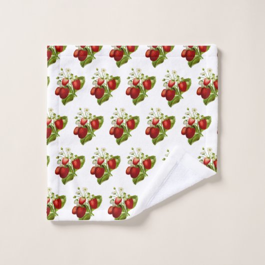 Fraise sur le blanc (Gant de toilette)