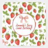 Fraise Sweet Anniversaire - Sticker Carré (Devant)