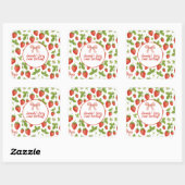 Fraise Sweet Anniversaire - Sticker Carré (Feuille)