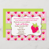 Fraise Sweet Berry Invitations de fête d'anniversa (Devant / Derrière)