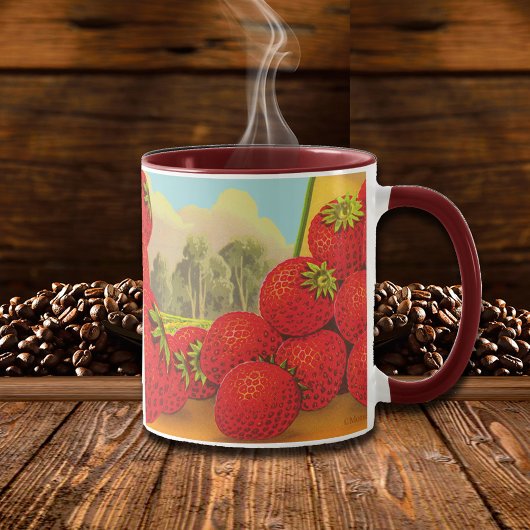 Fraise Vintage Cuisine Crate Art Mug