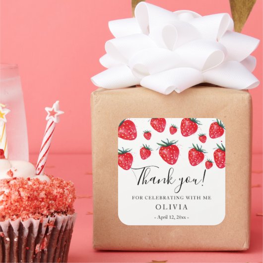 Fraises Anniversaire de la faveur autocollant (Fête)