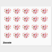 Fraises aquarelle - Joyeux Sticker d'anniversaire (Feuille)