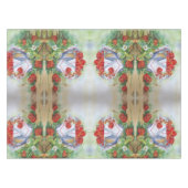 Fraises dans un panier en étain, nappe (Devant (Horizontal))