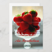 Fraises dans une invitation de cuvette (Devant / Derrière)