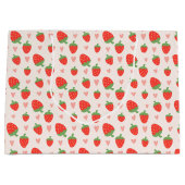 Fraises et Coeurs doux Grand sac cadeau (Devant)
