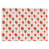 Fraises et Coeurs doux Grand sac cadeau (Dos)