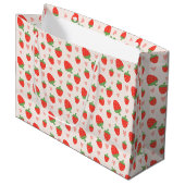 Fraises et Coeurs doux Grand sac cadeau (Devant Angle)