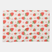 Fraises et Coeurs doux Serviette de cuisine (Horizontal)