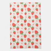 Fraises et Coeurs doux Serviette de cuisine (Vertical)