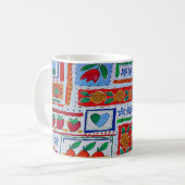 Fraises et coeurs tasse de café (Devant gauche)