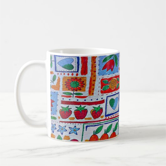 Fraises et coeurs tasse de café (Gauche)
