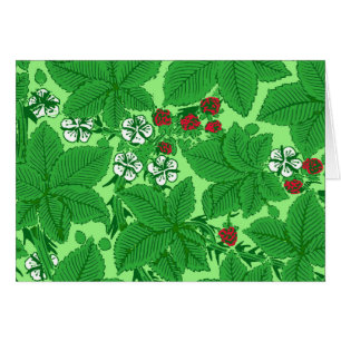 Fraises et Feuilles Art Nouveau, Lime Green