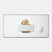 Fraises et fleurs de girafe Gira mignonne graphiqu (Clavier et souris)