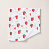 Fraises et fleurs d'été mignonnes (Gant de toilette)