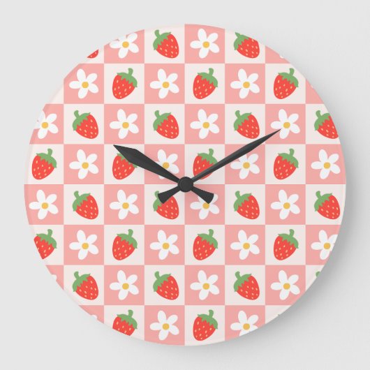 Fraises et Fleurs Douces Horloge (Recto)