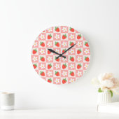 Fraises et Fleurs Douces Horloge (Maison)