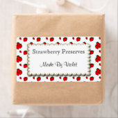 Fraises et fleurs Étiquette personnalisé (En situation)