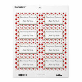 Fraises et fleurs Étiquette personnalisé (Feuille entière)