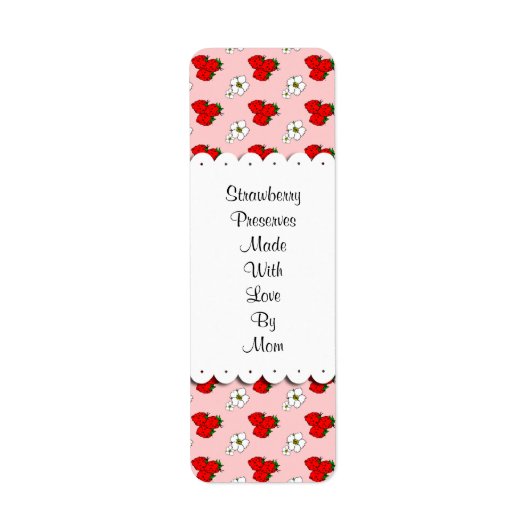 Fraises et fleurs Étiquettes de canne sur mesure (Devant)