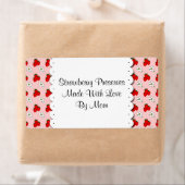 Fraises et fleurs Étiquettes de canne sur mesure (En situation)