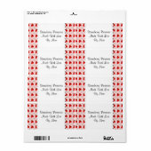 Fraises et fleurs Étiquettes de canne sur mesure (Feuille entière)