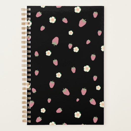 Fraises et fleurs motif noir (Devant)