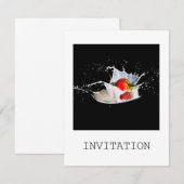 Fraises et invitation crème (Devant / Derrière)