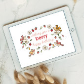 Fraises et oiseaux Berry Bonne carte d'anniversair